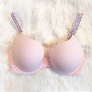 Victorias Secret T-Shirt Push Up Full Coverage Bra 34DDD 34F in Light Baby Pink